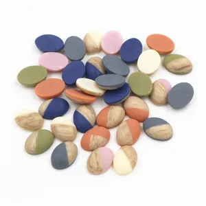 10x14 мм 13x18 мм 40 шт.лот овальные матовые имитация кожи смешанные цвета плоские задние кабошоны камео кнопки