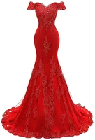 off shoulder evening prom dresses 2021 long lace mermaid formal party dress ev01