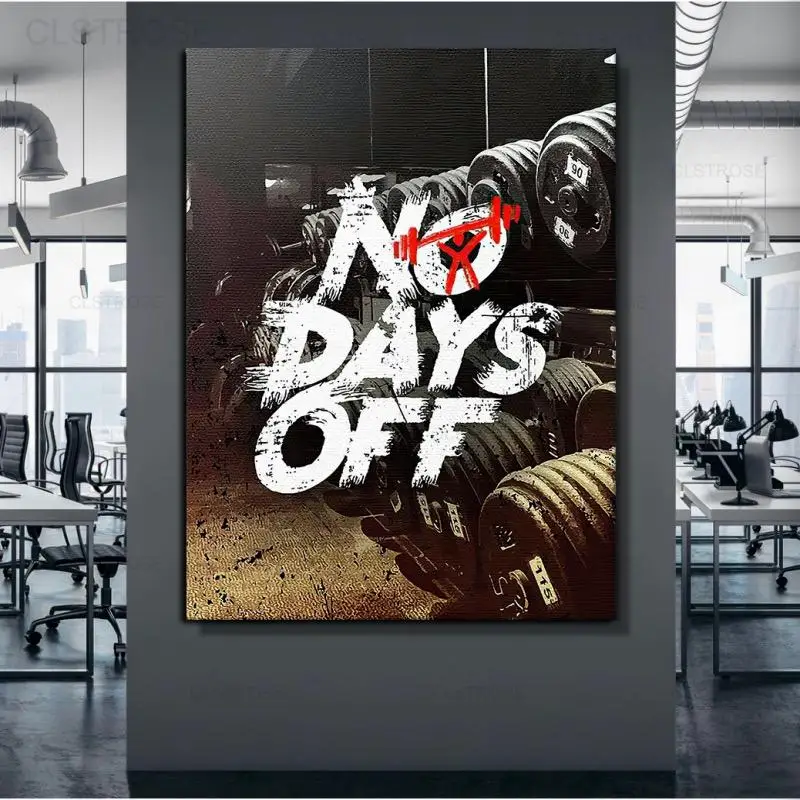 

Gym Motivation Phrases Canvas Painting Inspirational Quote No Days Off Posters and Prints Wall Art Pictures for Home Decoration
