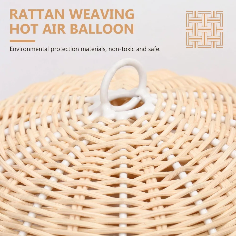 

1PC Chic Rattan-woven Hot Air Balloon Exquisite Home Decorative Photo Supply