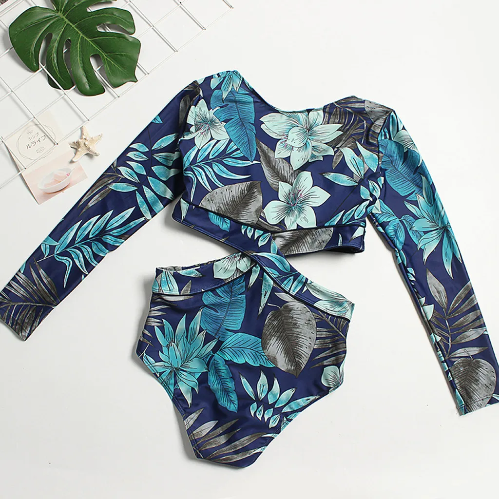 

2020 Sexy One Piece Floral Print Swimsuit Female Women Vintage Retro Bandage Bathing Suit Shoulder Swimwear Bodysuit Monokini