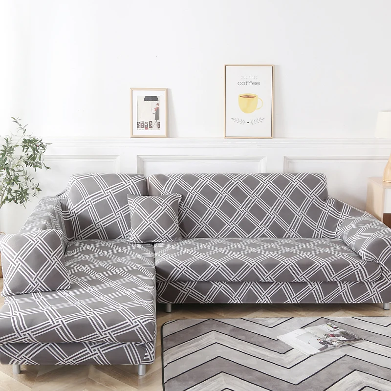 Угловые Чехлы для диванов чехлы стрейч печать L образные секционные диванные
