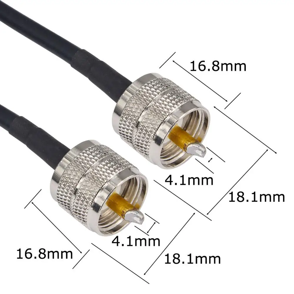 Радиочастотный коаксиальный кабель UHF разъем «Папа-папа» UHF PL259 Male to UHF Male PL259 RG58 Pigtail кабель 50 см 2 м 5 м 10 м