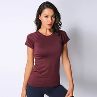 workout tops for women running fitness yoga short sleeve womens sports short sleeve t shirt quick dry breathable ice silk tops
