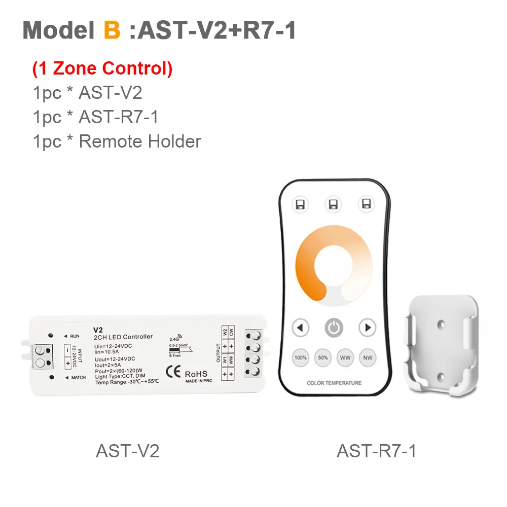 Model B CCT светодиодный контроллер 12 В 24 В 2CH 10A RF 2,4G беспроводной пульт дистанционного управления 12 вольт WW CW умный Wi-Fi затемнитель контроллер для двойной белый Одиночный цвет CT светодиодные полосы света - Color: Model B