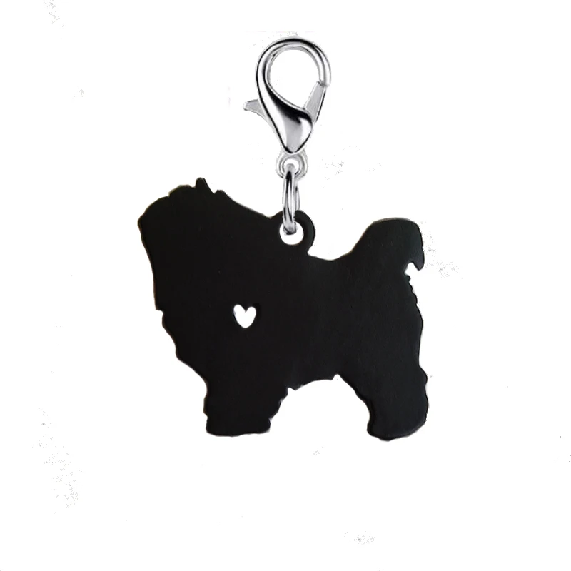 

Short Haired Black dog Key chain with 11mm lobster clasp fashion jewelry Keychains accessories for women