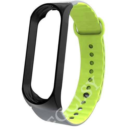 black graygreen FGCLSY mi Band 4 3 спортивный ремешок для xiaomi mi band 4 3 силиконовый ремешок на запястье аксессуары браслет металлический слот для xiaomi mi band 4 - Цвет: black graygreen