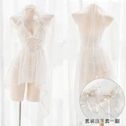 Пикантная женская свадебная сетки нижнее белье комплект Ночная рубашка белая прекрасный купальный костюм Push Up micro подтяжки для девочек рыбий хвост длинное платье пижамы