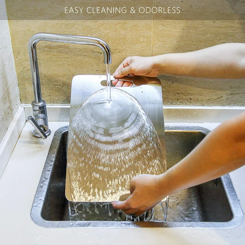 

304 Stainless Steel Cutting Board, Vegetable Chopping Board & Cutting Boards for Meat, Cheese|Antimicrobic, Mildewproof