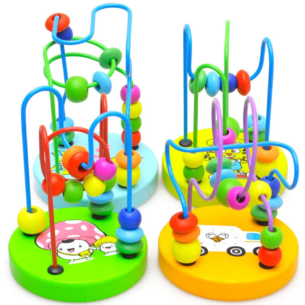 Educational Baby Kids Wooden Around Beads Toy Intelligence Toys Learning Education For Children #B | Игрушки и хобби