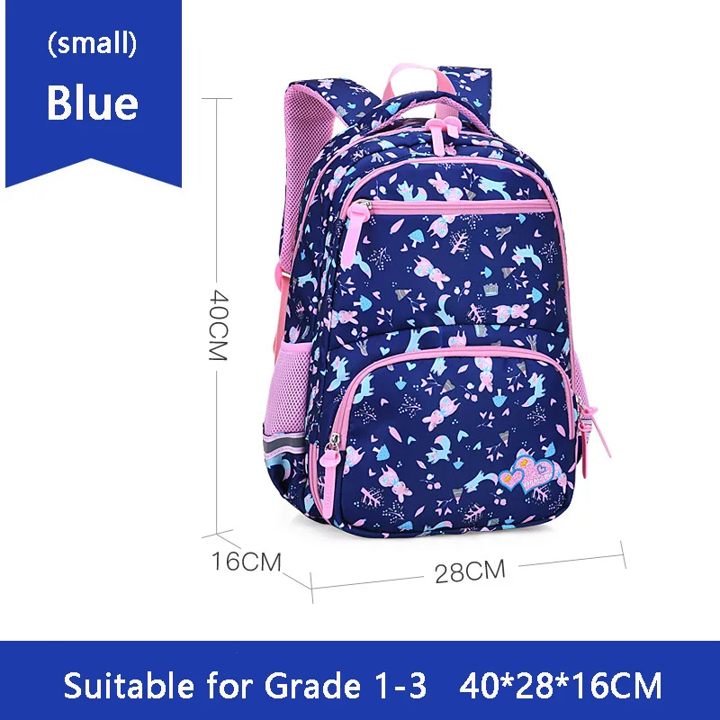 ZM-blue-small Школьная сумка для девочек на молнии, детский рюкзак, модная сумка, сумки через плечо, рюкзак - Цвет: ZM-blue-small