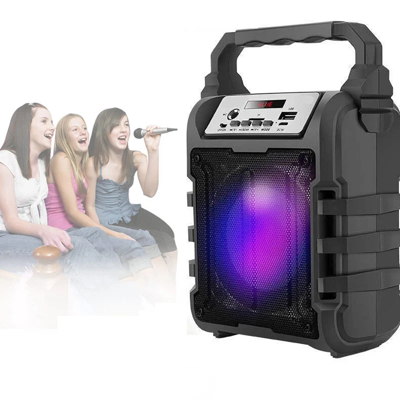 

Портативная Bluetooth-колонка, портативная беспроводная акустическая система 5 Вт, стерео, с микрофоном, FM, вечерние на улице, 1200 мА · ч