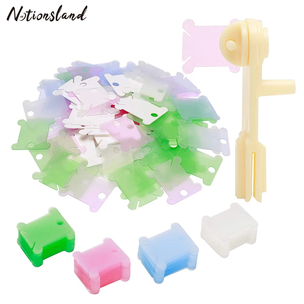 

20pcs Plastic Floss Bobbins Thread Card &String Winder for Cross Stitch Embroidery Cotton Thread Craft DIY Sewing Storage Tools