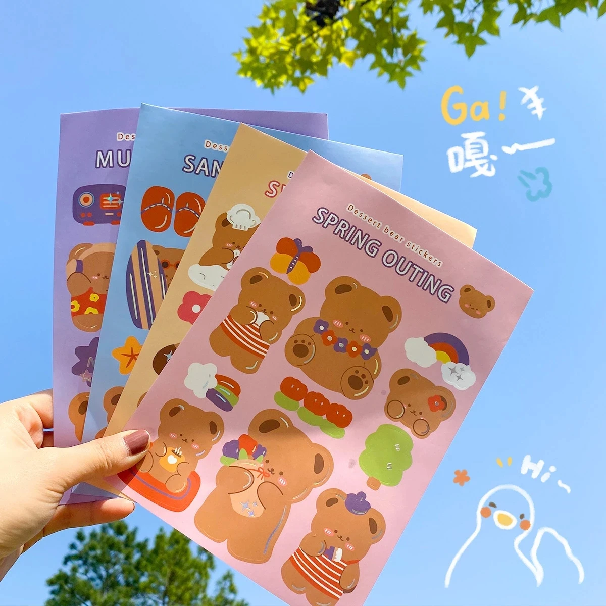 

INS Kawaii Bear Girl Stickers DIY Scrapbooking Junk Journal Stationery Mobile Phone Computer Decoration Stickers