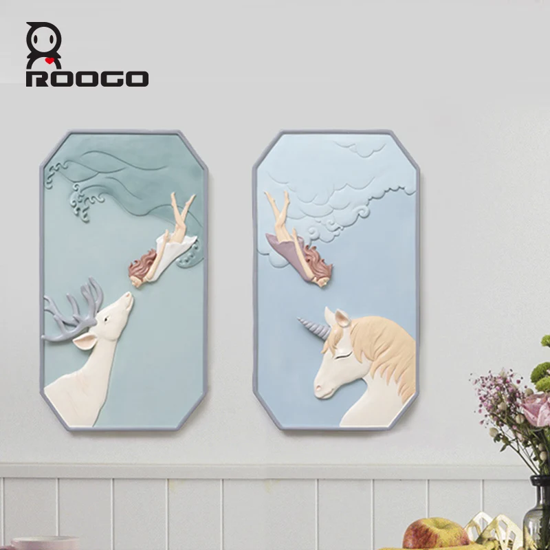 Roogo скандинавские сны Девушка настенное украшение для дома аксессуары 3D