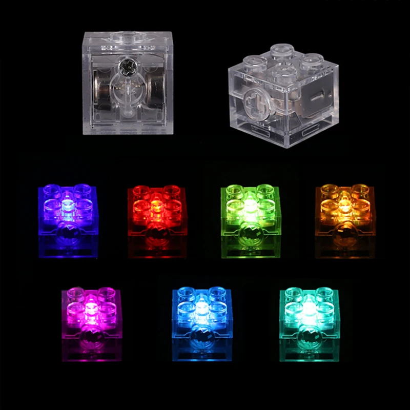 

5pcs 2x2 dot LED Light Up Colorful Accessories Moc Classic Brick Education Light-Emitting Compatible All Brands Building Blocks