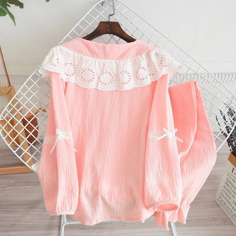 Пижама для беременных модная марлевая Хлопковая пижама грудного вскармливания