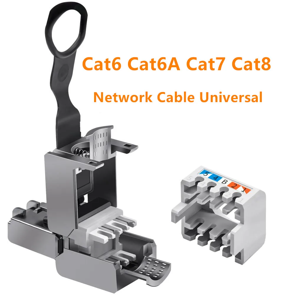 Соединитель RJ45 10 шт. соединитель Cat6 Cat6A Cat7 Cat8 для интернет-сетевых кабелей медный