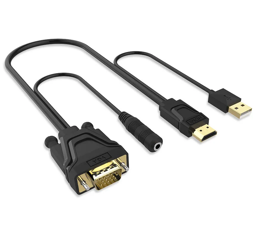 Кабель hd vga с USB источником питания преобразователь Аудио и видео зеркальный