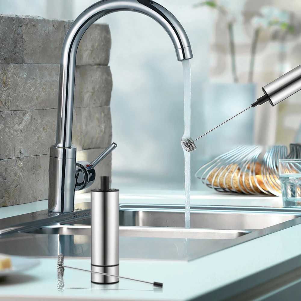 Кухонный ручной вспениватель молока мощный электрический пенообразователь с