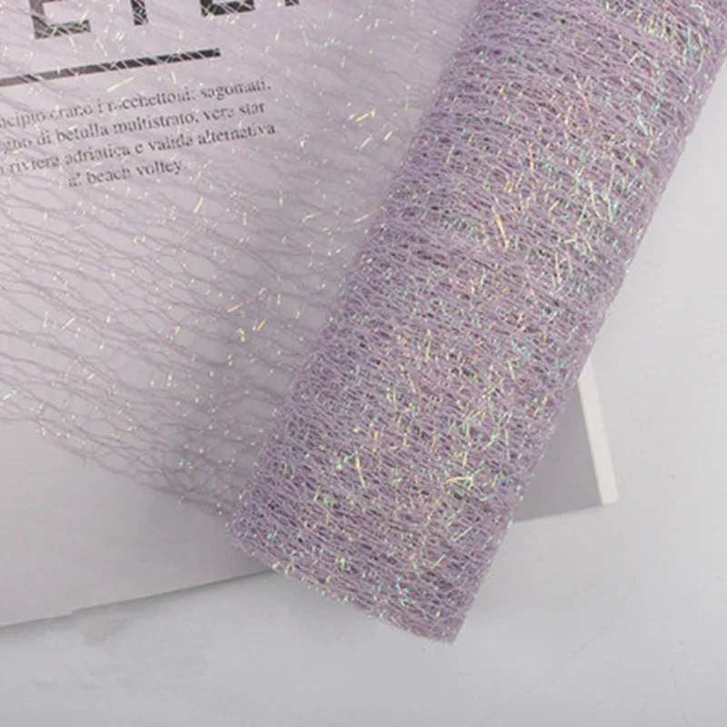 4 5 м * 50 см/рулон радужная сетчатая пряжа упаковка флорист декоративные материалы