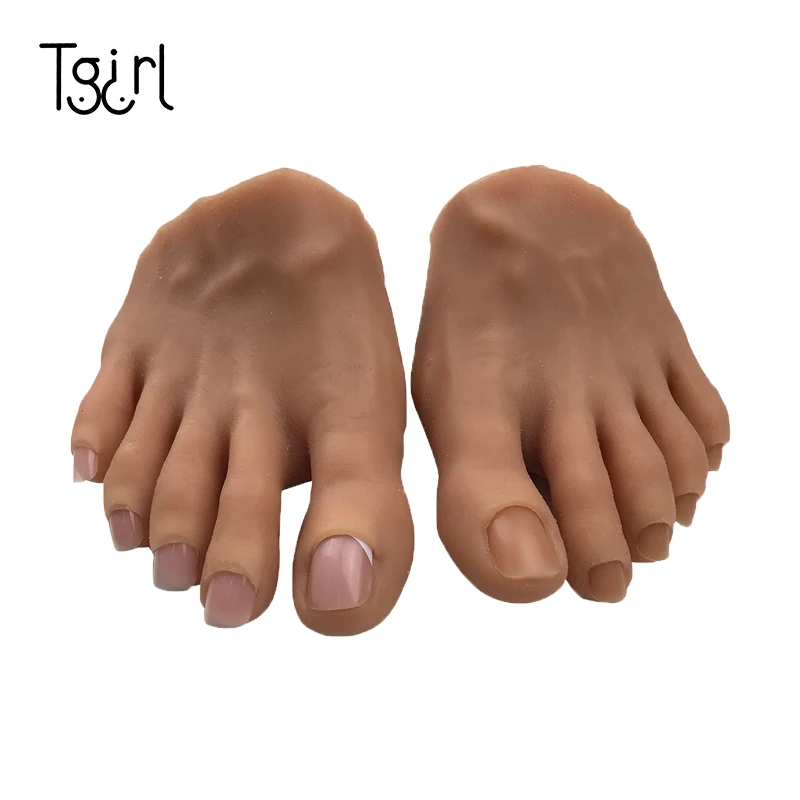 Nail Practice Foot Model Flexible Movable Silicone Prosthetic Soft Fake Toes for Nail Art Training Display Model Manicure Tool