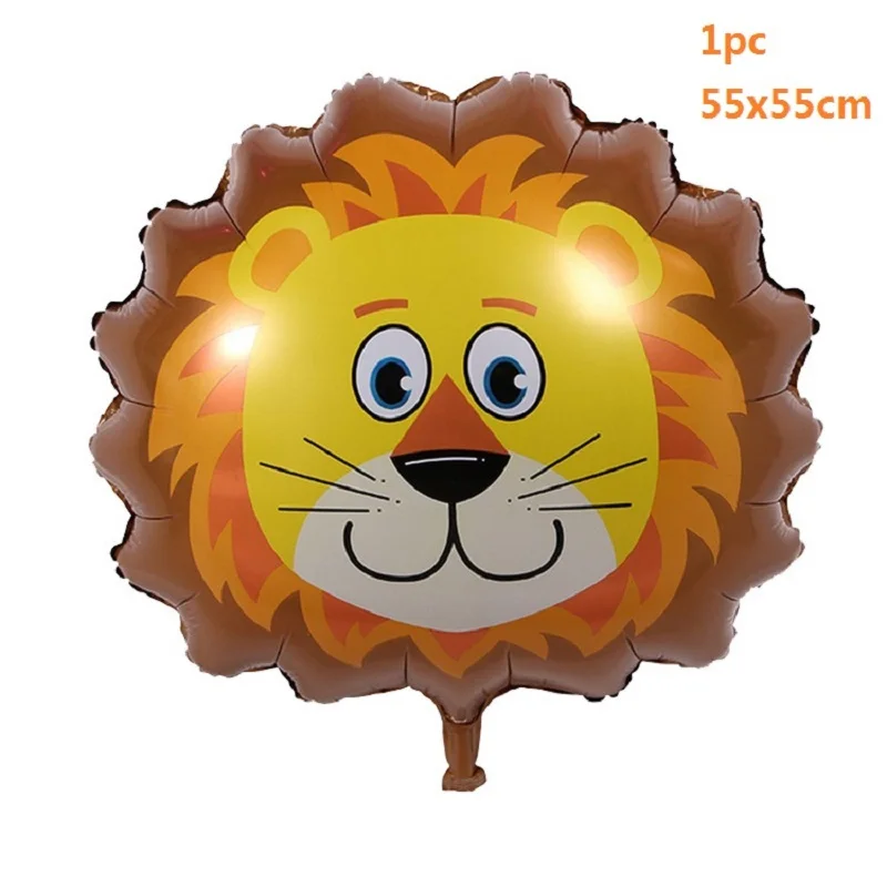big lion Джунгли вечерние животные Енот лиса белка шарики с пандой на тему зоопарка вечерние гелиевые шары баннер для дня рождения украшения флаги - Цвет: big lion