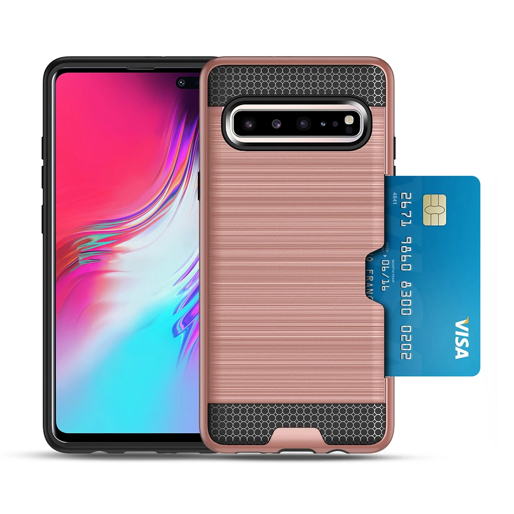 For Samsung Galaxy S10 S8 S9 Plus S10e S20 Case Shockproof TPU + PC Brushed Armor Card Slot Back cover Note 8 9 10+ | Мобильные