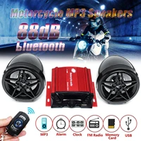 motorcycle bluetooth audio sound system stereo speakers fm radio mp3 music player scooter atv remote control alarm speaker