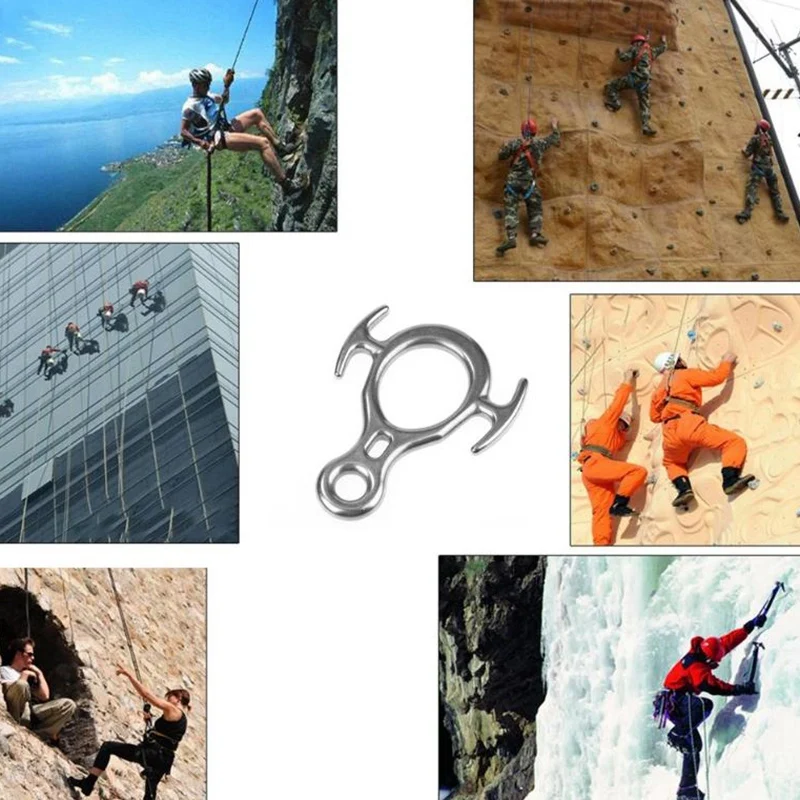 8 Форма спуска открытый скалолазание карабины Abseiling горные кольца для
