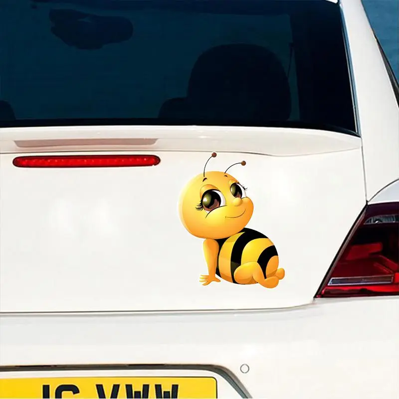 Креативная забавная наклейки с персонажами из мультфильмов улыбка пчелы