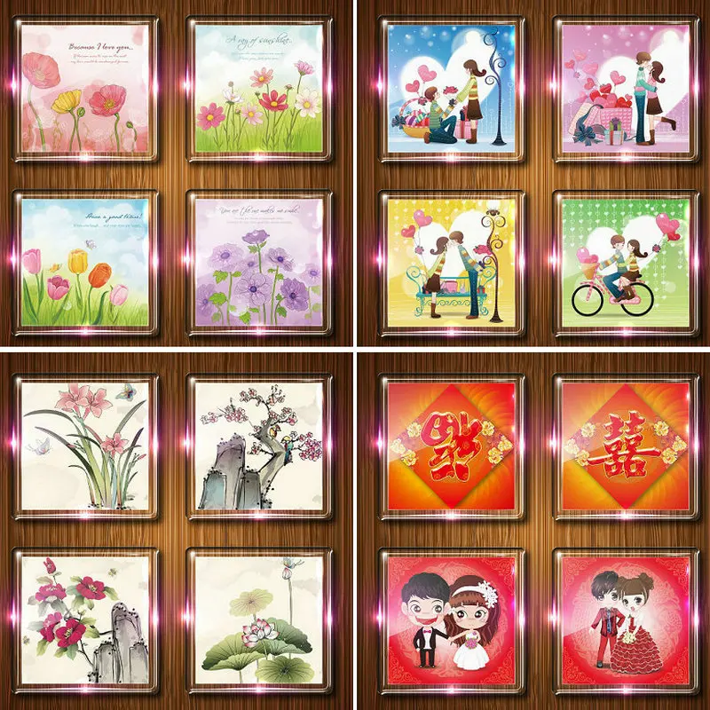 4 шт./лот. Миниатюрная фоторамка магниты на холодильник акриловые наклейки сделай