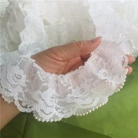 1yard embroidery beaded lace fabric wide 6cm elastic lace fabric ribbon dress trim lace trimmings for sewing collar guipure rg26