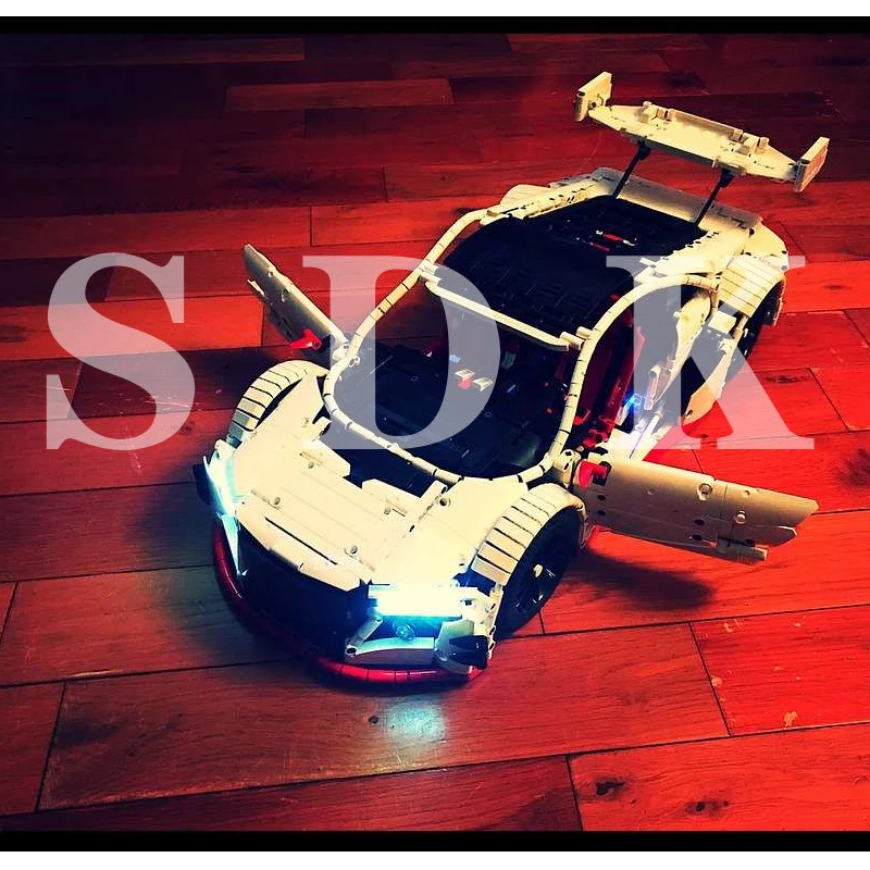 

MOC Low Lying Electric Luxury Sports Car with Building Blocks Inserted Into Educational Children's Toys Compatible with Lego