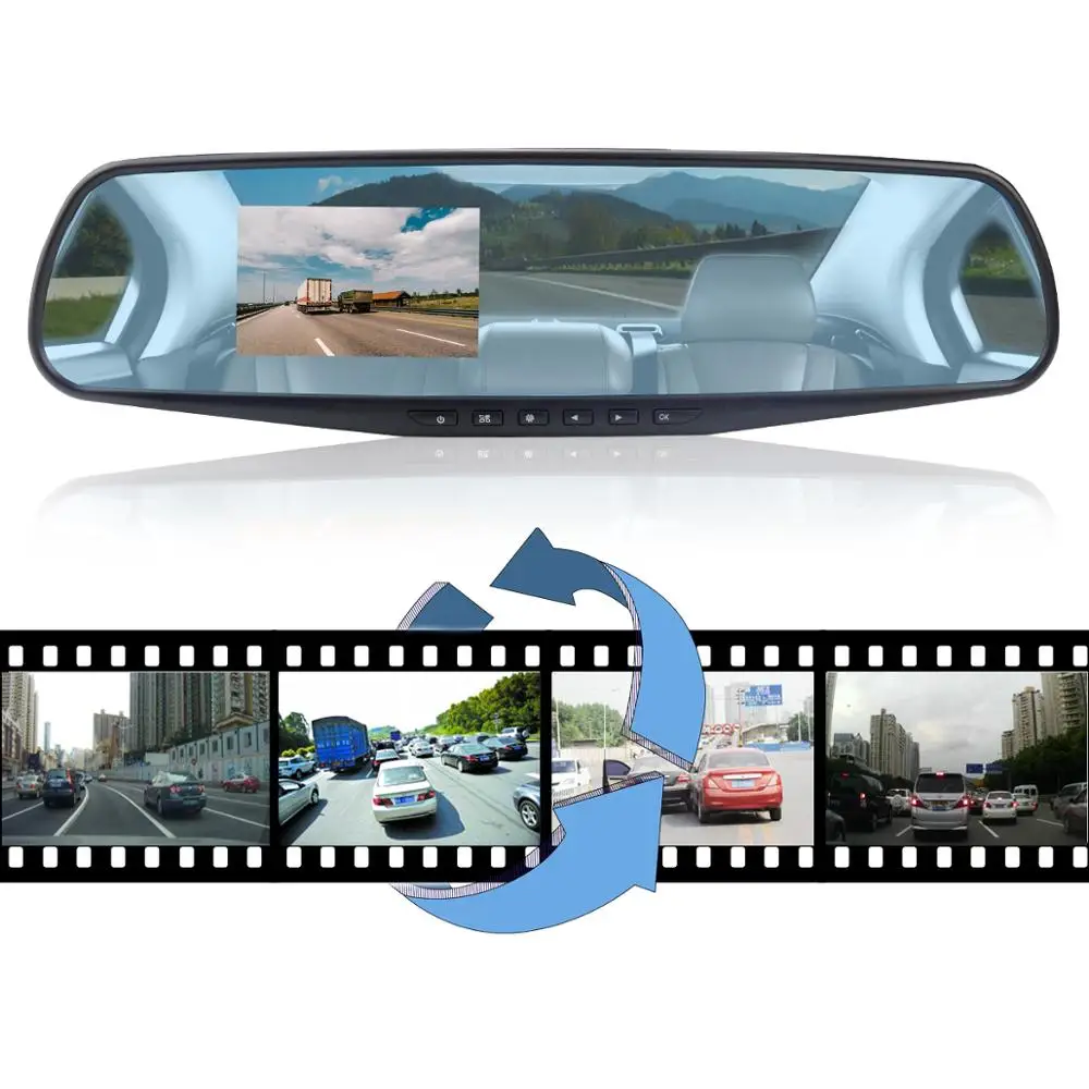 Автомобильный видеорегистратор зеркало заднего вида цифровой автомобильная