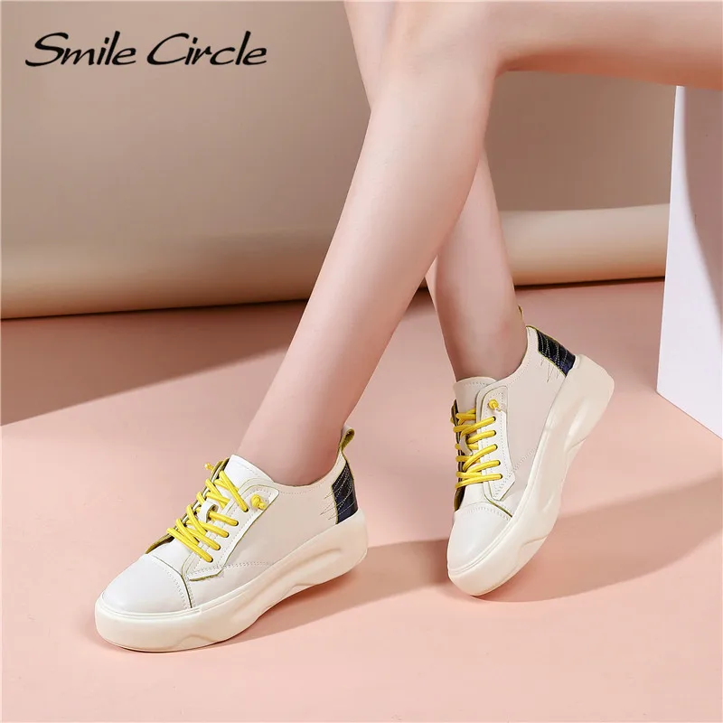Женские кроссовки Smile Circle Осенние повседневные удобные из натуральной кожи на