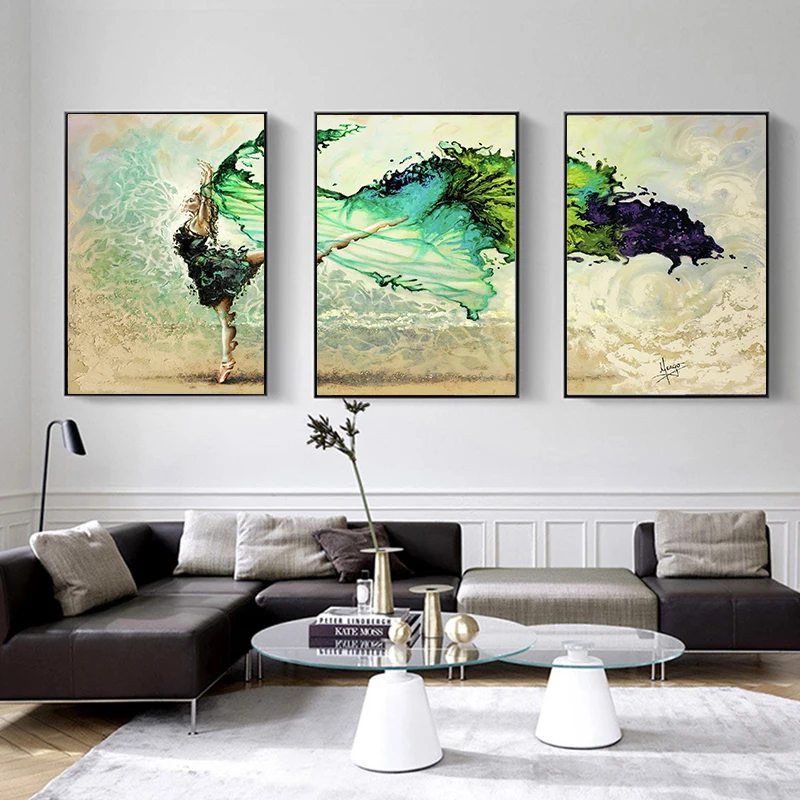 Холст печать картина стены Искусство нордический плакат акварель зеленый