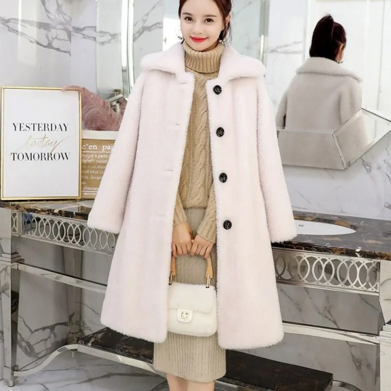 Пальто из овечьей шерсти тонкое теплое зимнее длинное | Женская одежда