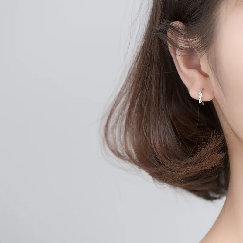 

925 Sterling Silver Piercing Charm Hoop Earring For Women Party Wedding Earing Jewelry eh1346