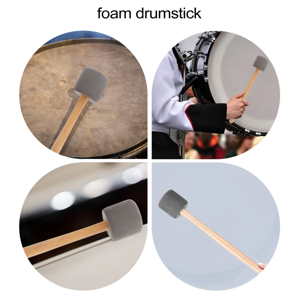 

4pcs Drumstick Foamed Big Drum Hammer with Wood Handle for Percussion Bass