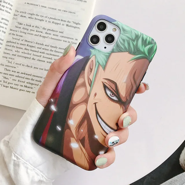 Светло-зеленый One Piece funda Case for iphone 11 Pro Max Japan Anime Luffy Zoro Naruto TPU back cover for iPhone XR XS Max 8 7 6 6S Plus Coque - Цвет: Светло-зеленый
