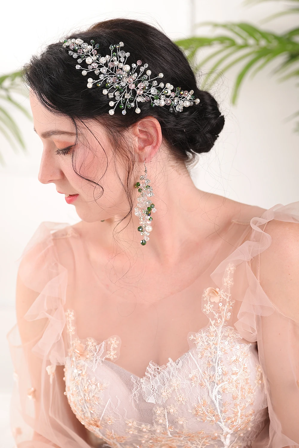 Женский комплект из повязки для волос и сережек|Свадебные головные украшения| |
