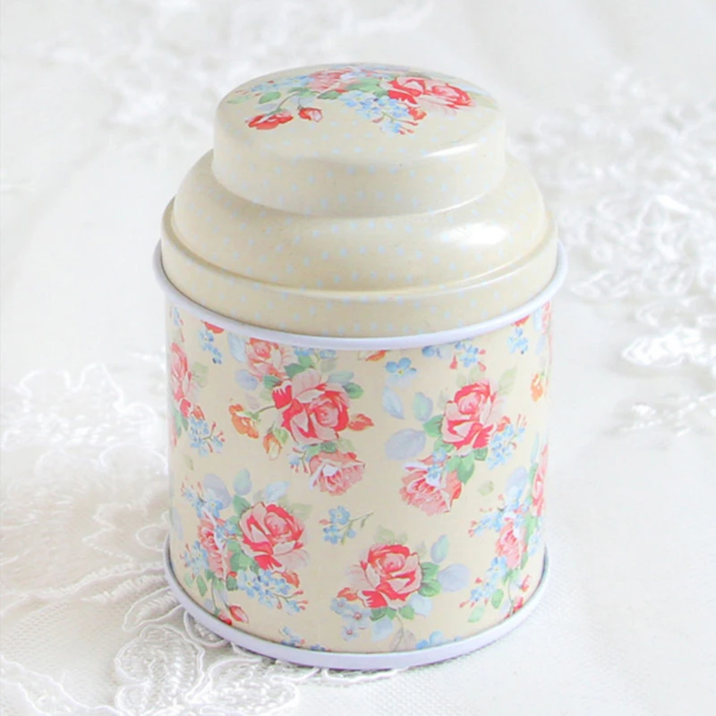 

Kitchen Home Decoration Tinplate Box Flower Tea Coffee Candy Packaging Container Jar Storage Box Home Accessories