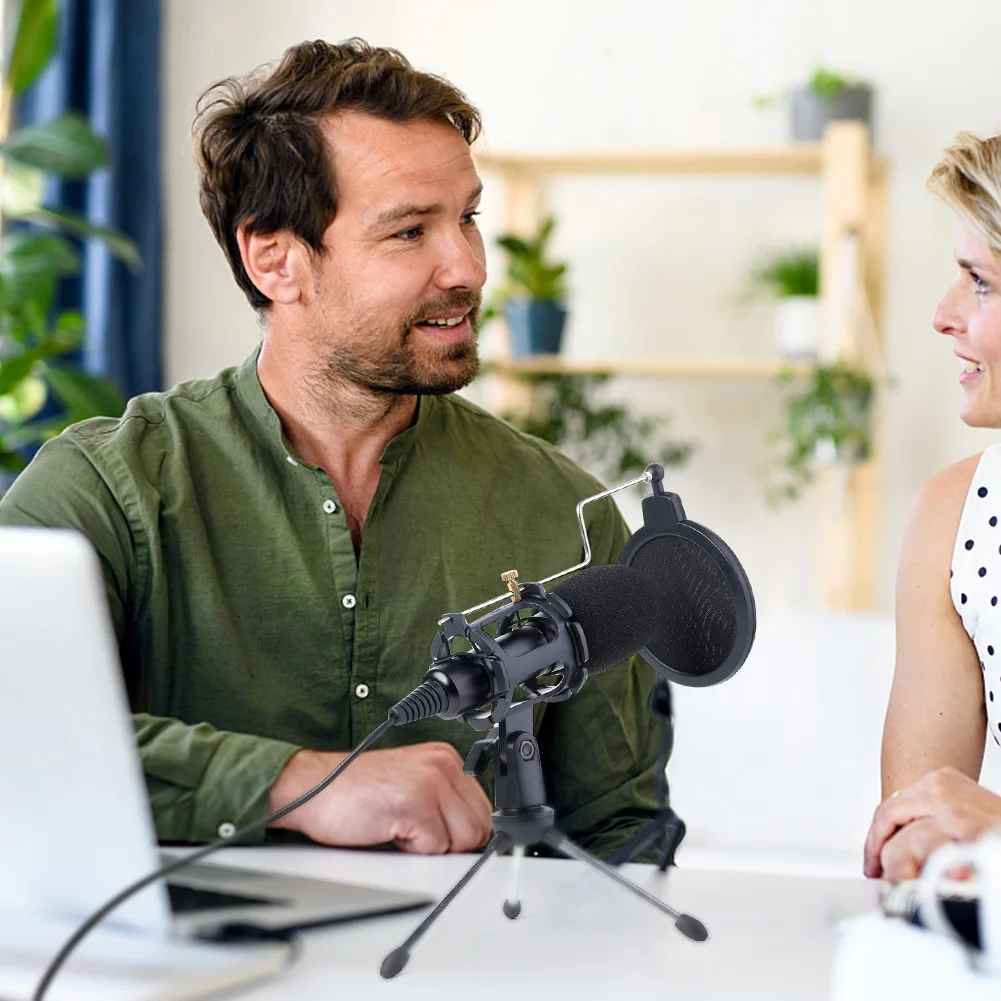 USB Microphone Wired Condenser Studio Mic w/Stand Clip for PC Computer Conference Recording Live Vlog Streaming Media | Электроника