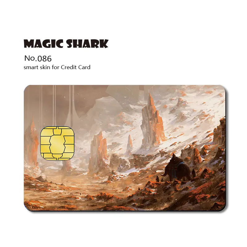 

Magic Shark Wood Print Mountain Flag Fashion PVC Credit Card No Fade Skin Sticker Film Case