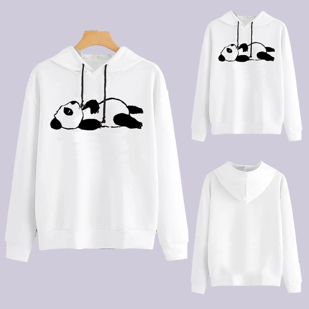 Женские толстовки с капюшоном свитшоты для девочек пандой милый пуловер топы