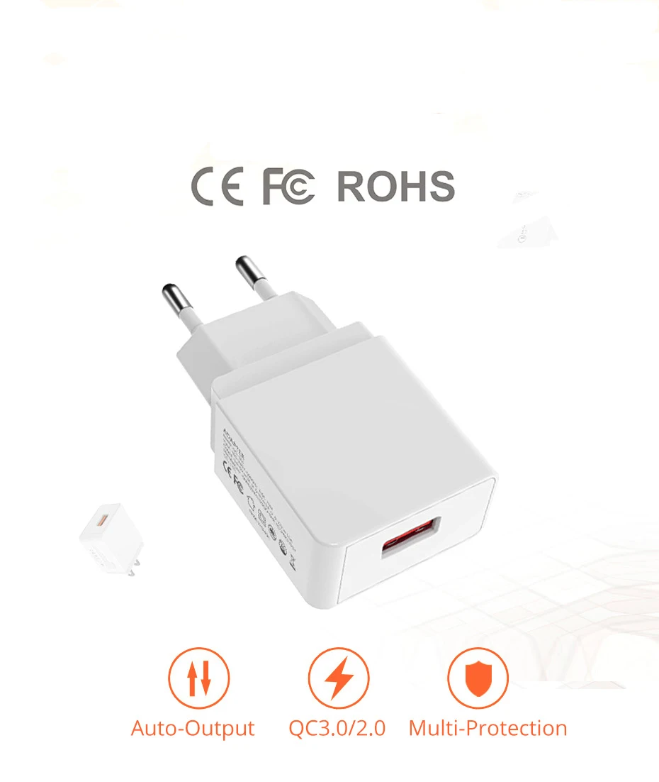 ANMONE 18 Вт QC3.0 USB зарядное устройство Быстрая зарядка 3 0 Быстрый телефонный адаптер