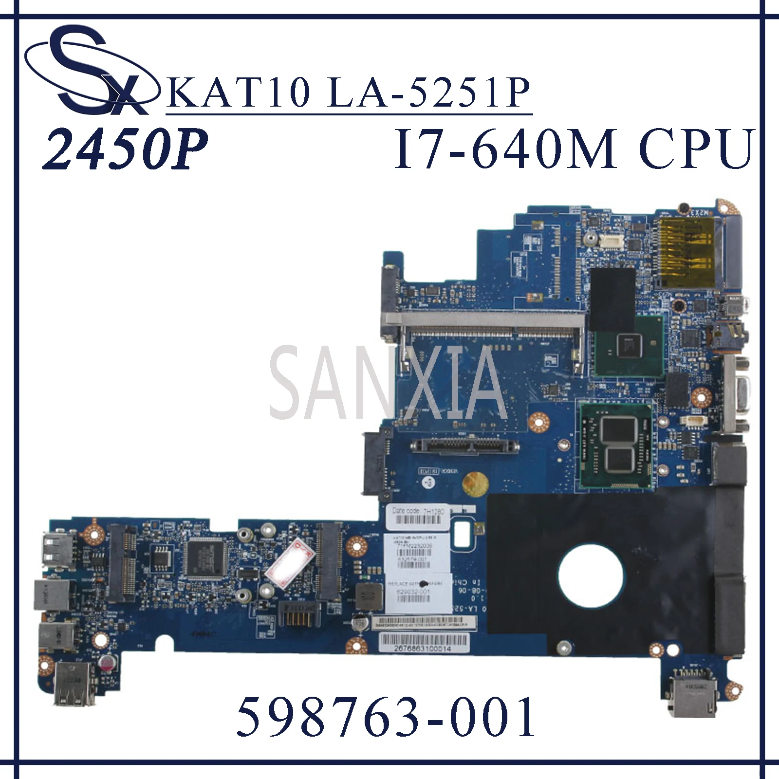 KEFU LA 5251P материнская плата для ноутбука HP EliteBook 2540P оригинальная I7 640M 598763