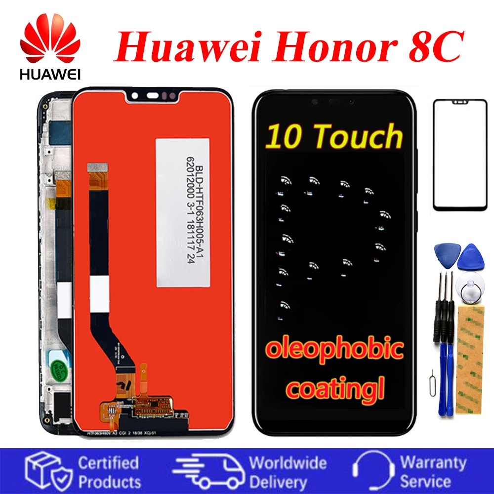 10 точечный сенсорный ЖК дисплей Huawei Honor 8C экран дизирующий в сборе рамка Paly BKK AL10