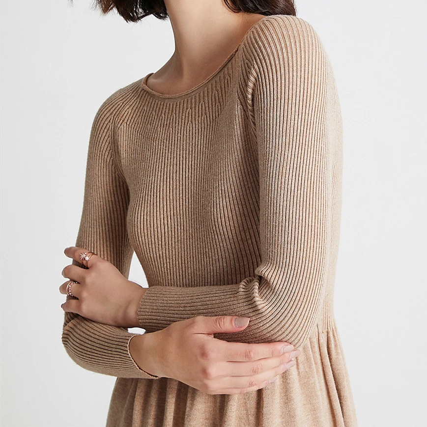 BornToGirl женское платье-свитер с длинным рукавом платье неровным подолом